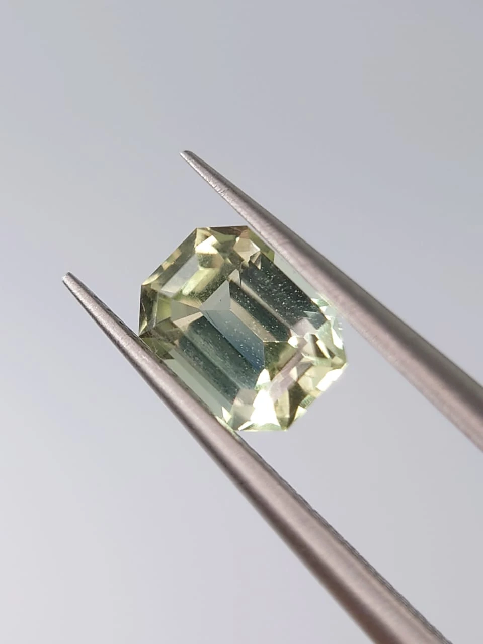 1.02ct Natural Light Yellow Green Tourmaline Emerald Cut Loose Gemstone from Afghanistan — view 1